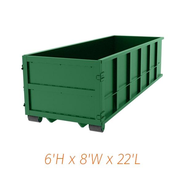 we provide delivery of our thirty-yard dumpsters to your designated location